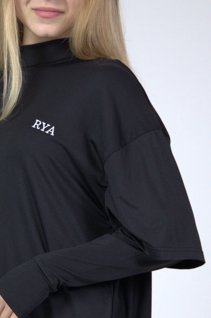 Oversized Double arm Sport Top (Black)