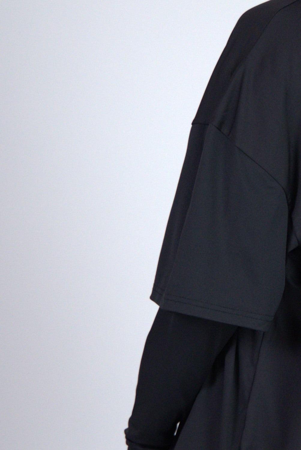 Oversized Double arm Sport Top (Black)